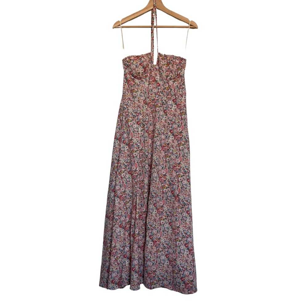 En Saison Halter Tie Floral Maxi Dress